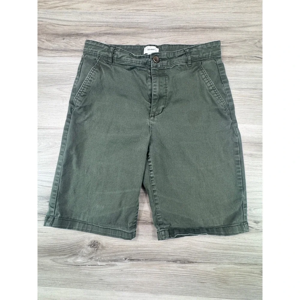 Old Navy Kids Ancient Forest‎ Green Flat Front Twill Shorts Size 16 S/205231-10